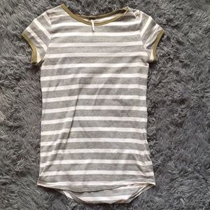 Grey and White striped T-shirt